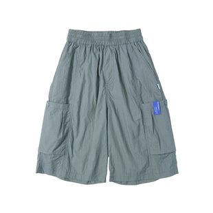 蓝汽水2026夏季新款高密耐磨男童休闲裤青少年轻薄机能工装短裤