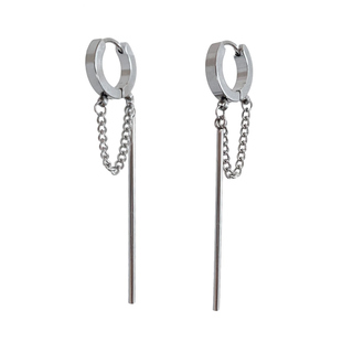 章昊同款耳环耳饰男个性时尚小众设计感流苏钛钢耳扣耳链圆脸显瘦