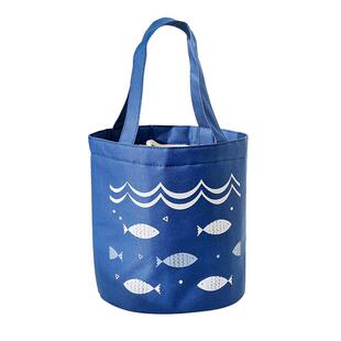 铝箔保温袋手提包日式便当包加厚圆形大容量上班带饭外出饭盒袋子