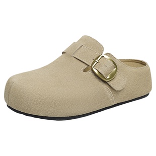 红蜻蜓厚底勃肯鞋女半拖新款一脚蹬女鞋绝美增高拖鞋休闲博肯鞋子