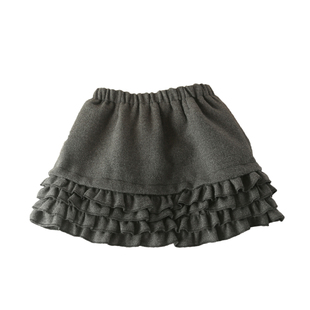 女童毛呢短裙秋冬腰裙儿童装裙裤蛋糕裙新款半身裙小女孩加绒裙子