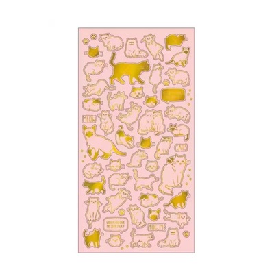 日本mw烫金星座少女猫咪手帐贴纸