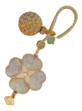 宋锦四叶草车挂原创设计包挂