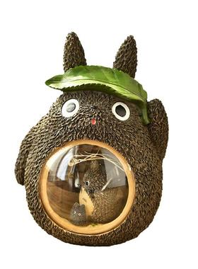 龙猫玻璃罩小夜灯摆件