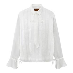 BIRTH OF ROYAL CHILD.BORC 【郝熠然同款】珍珠风琴褶皱衬衫男女