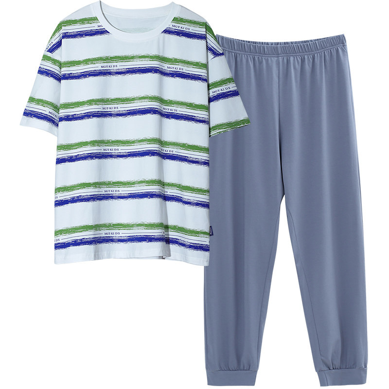 蘑菇兔胖男童短袖长裤家居服套装