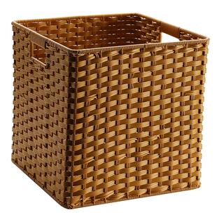 日式橱柜收纳筐格子柜收纳篮玩具收纳盒客厅杂物整理筐编织收纳箱