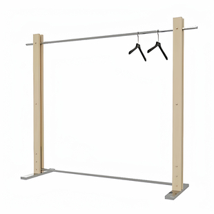 不锈钢拉丝银原木落地架服装架上墙服装架男装女装店服装店挂衣架