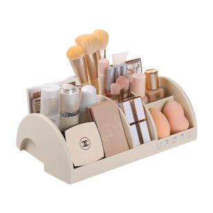 化妆品收纳盒桌面高级感梳妆台护肤品置物架分格口红彩妆整理盒子