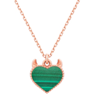 MONOLOGUE独白恶魔之心18K金红心爱心复古情侣项链情人节礼物