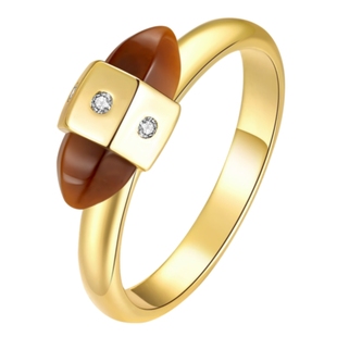 《流光》薾曼原创虎眼石戒指银镀金复古法式高级感小众简约指环