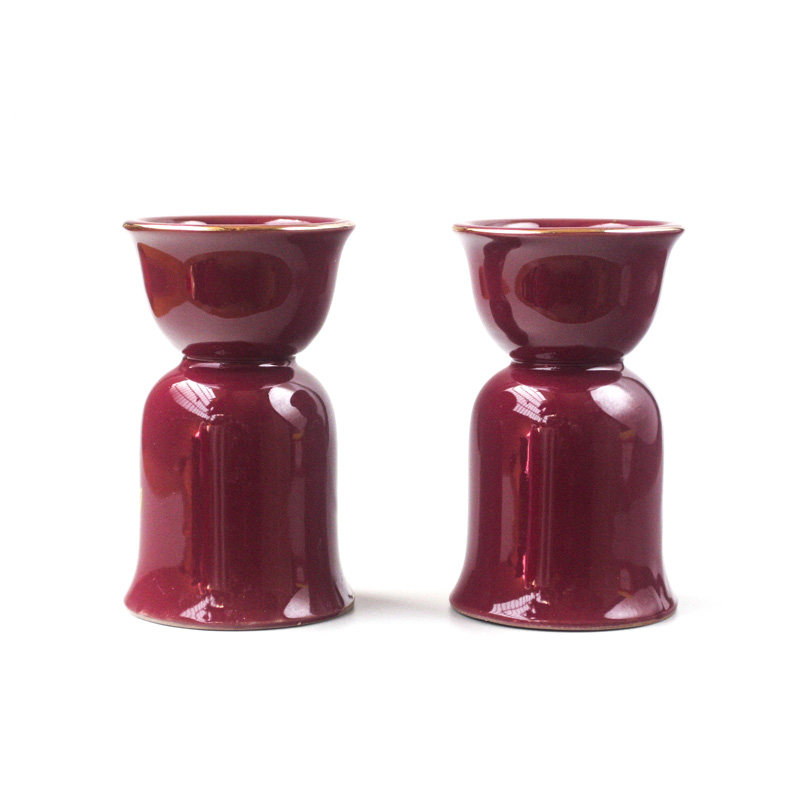 太极殿珠红陶瓷烛台新品酥油灯