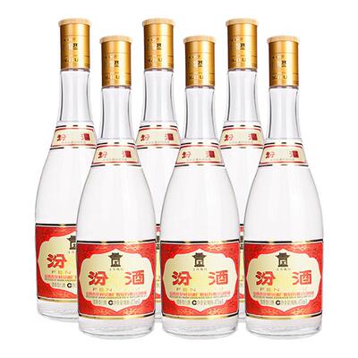 山西杏花村酒  汾酒黄盖53度475ml*6瓶清香型酒泡酒正品白酒
