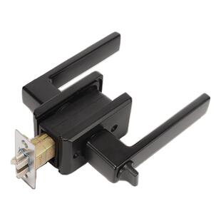 铝合金浴室卫生间门锁1618极窄边框玻璃门窄面磁吸带钥匙黑通用型