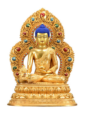 全鎏金药师佛铜像摆件