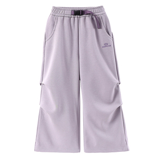 半度闲女童早秋宽松伞兵裤洋气中大童2025新款儿童春秋直筒长裤子