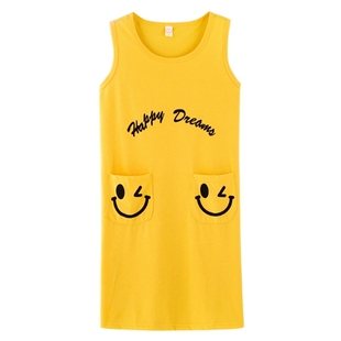 性感吊带时尚夏天纯棉背心少妇睡衣群女士时装夏季中长裙子家居服