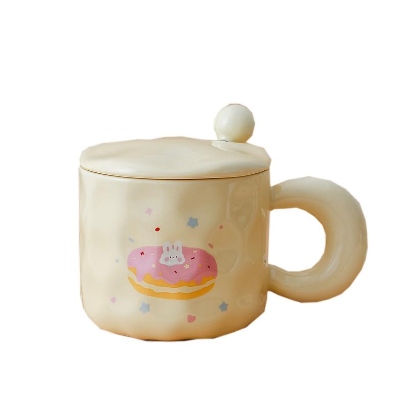带盖勺女生家用早餐燕麦片泡花茶
