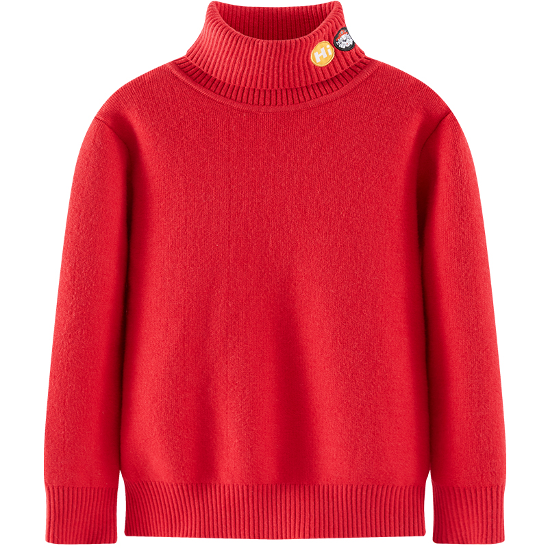 汪汪队男童毛衣针织衫女童打底衫2022秋冬款儿童加绒保暖高领线衫