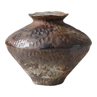 镧林侘寂粗陶花瓶高级感禅意罐摆件复古茶室民宿客厅插花陶罐开岁