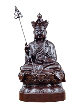 黑檀实木雕刻地藏王佛像神像摆件