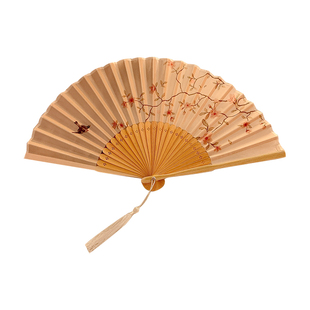 新中式古风海棠折叠小扇子女夏天国风汉服拍照随身携带折扇高颜值