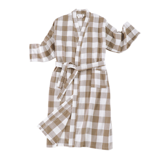 纯棉纱布浴袍男女长款吸水速干洗澡儿童春夏薄全棉睡袍浴衣汗蒸服