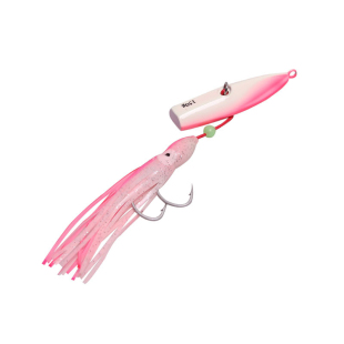 深海钓夜光胡须佬鱿鱼海鲈鱼鳕鱼专用大头慢摇炎月路亚铁板钩假饵