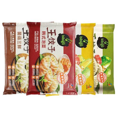bibigo必品阁王饺子韩式泡菜蒸饺韩国水饺速冻煎饺速食早餐旗舰店