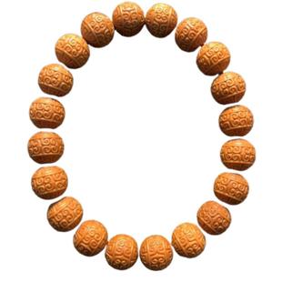 回纹珠文玩猴头手串高端精品核雕男士小桃核手链男款手把件橄榄核