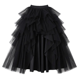 High-waisted multi-layer mesh puffy skirt 多层网纱蓬蓬半身裙
