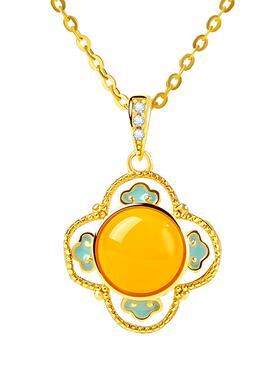 宫里上新四禧蜜运蜜蜡项链