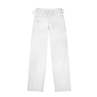 Crooked Card 歪牌设计师 做旧白阔腿宽松牛仔裤女高腰2024年新款