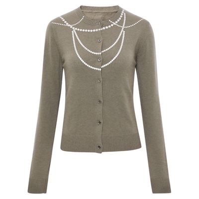 ChicChick卡其色项链针织背心