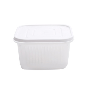 双层葱花沥水保鲜盒家用冰箱食品收纳盒带盖水果蔬菜整理储藏盒