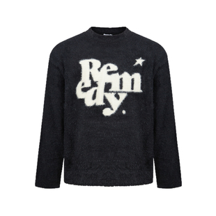 Remedy 美式复古休闲圆领毛衣男女秋季潮牌宽松提花针织衫上衣