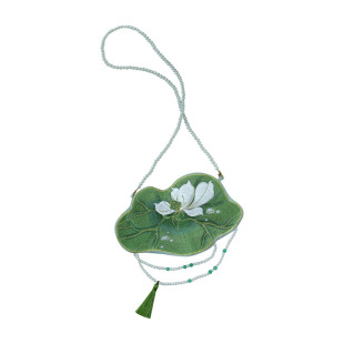 黎落阁汉服包包原创绣花重工白菜手工包斜挎单肩原创汉服百搭配饰