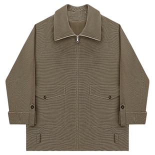 HONORE古月 mini千鸟格秀款 氛围感时尚利器宽松廓形中长款大外套