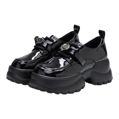 15mins厚底乐福鞋系带小皮鞋