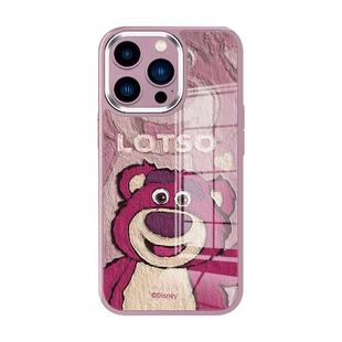 迪士尼草莓熊苹果17promax手机壳16iphone15/14新款13油画12玻璃ip11大孔plus不包镜头por适用十六pm女款卡通