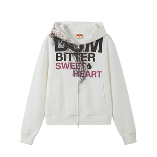 【豹纹甜心】DONSMOKE豹纹印花苦命甜心外套DSM logo正肩连帽卫衣