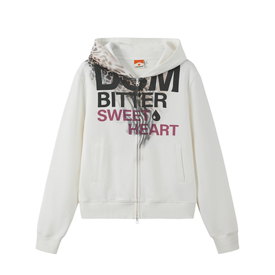 【豹纹甜心】DONSMOKE豹纹印花苦命甜心外套DSM logo正肩连帽卫衣