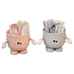 可爱大眼仔笔筒办公室好物桌面高颜值ins风儿童高颜值女孩收纳盒