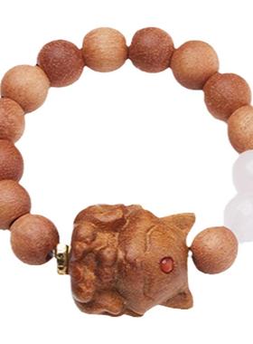 老山檀九尾狐左手戒指