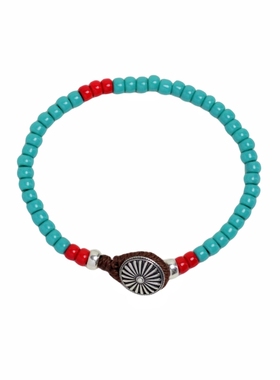 日系阿美咔叽进口米珠925银手链