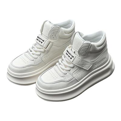 2025春秋新款魔术贴厚底高帮鞋