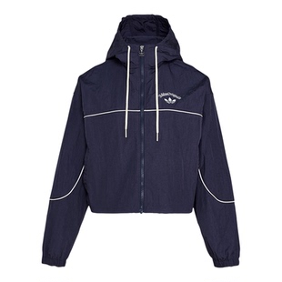 Adidas/阿迪达斯正品三叶草女士梭织时尚休闲轻薄连帽外套KT3055