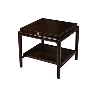 新中式乌金木沙发边几角几客厅轻奢高级感正方形实木可移动边桌柜