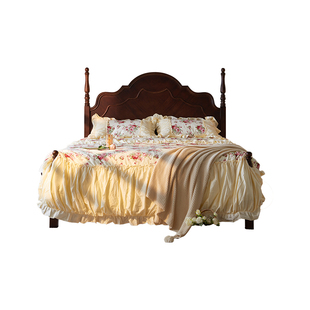 法式复古实木床中古风家具美式高端安娜床卧室全实木床1米8双人床