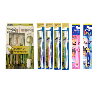 【自营】爱敬2080牙刷家庭装6支牙缝清洁成人软毛儿童换牙期牙刷